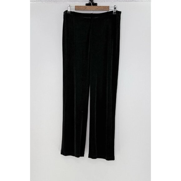 Chico’s Black Pull On Cropped Slinky Acetate Wide Leg Pants Sz 3 Boho USA - Picture 1 of 9